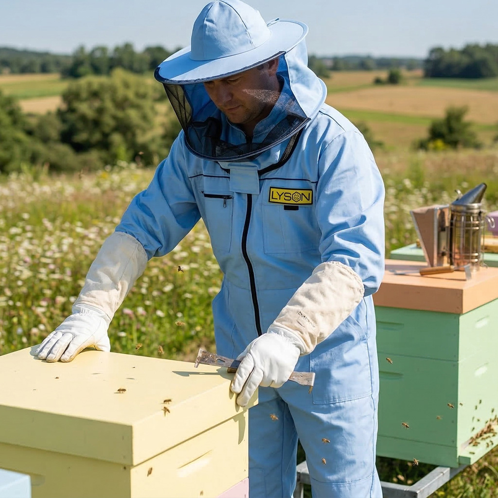 Combinaison d'apiculture avec chapeau - bleue - Lysoň, taille : S-XXXL