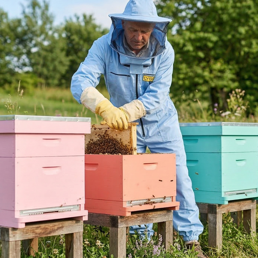 Combinaison d'apiculture avec chapeau - bleue - Lysoň, taille : S-XXXL