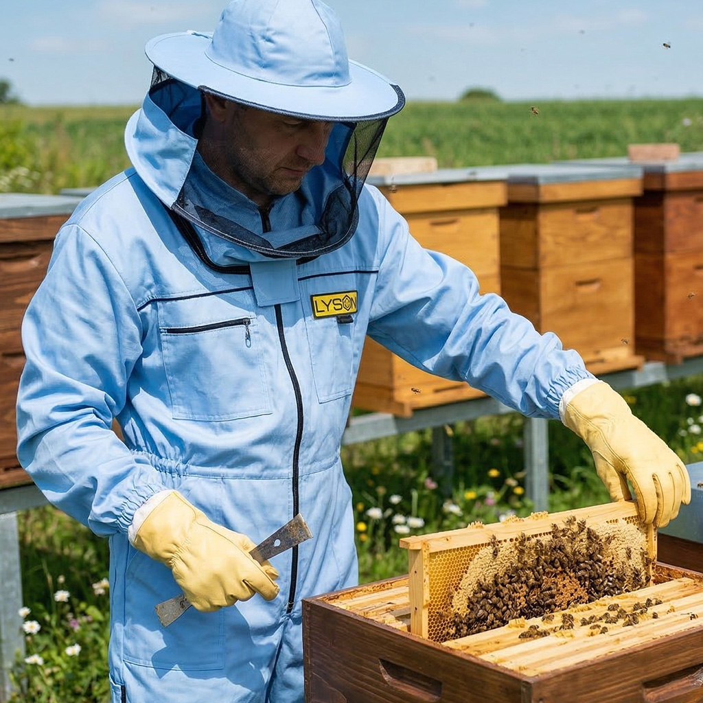 Combinaison d'apiculture avec chapeau - bleue - Lysoň, taille : S-XXXL