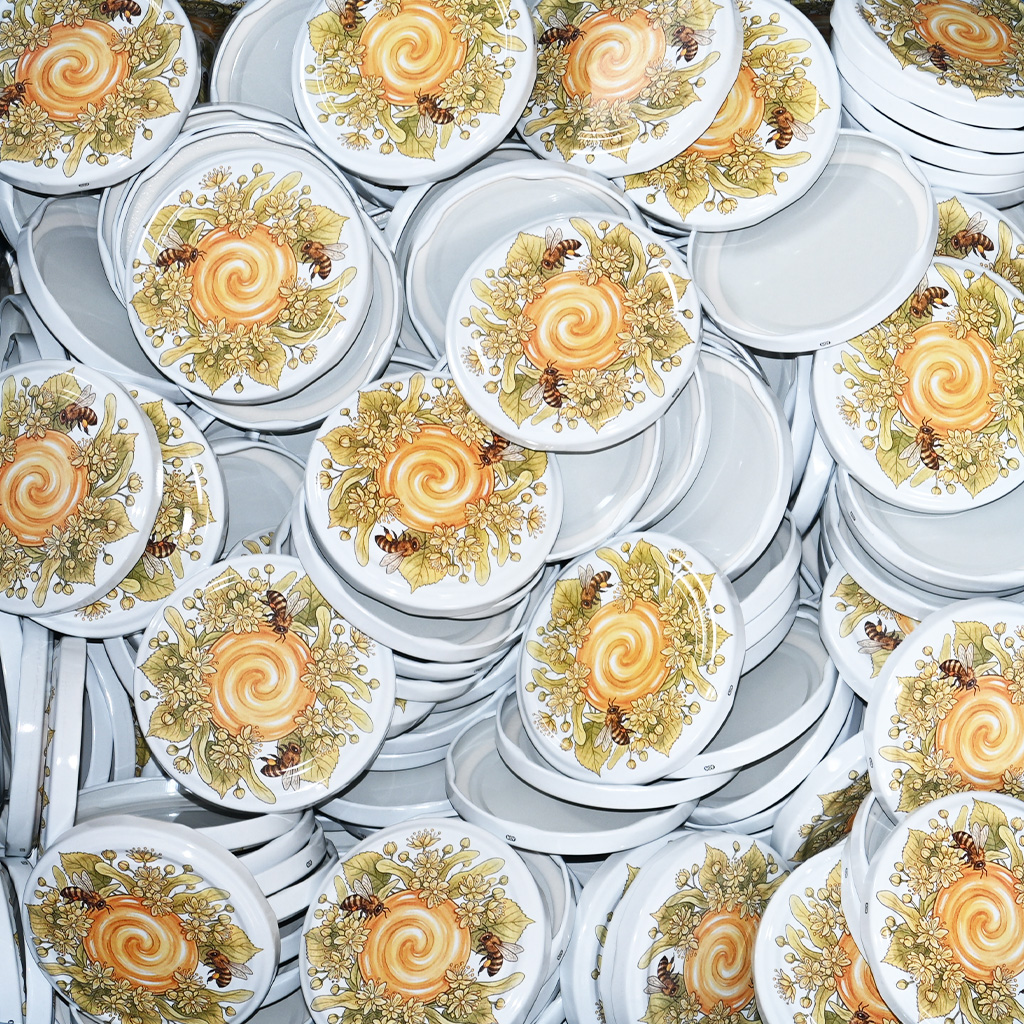 Couvercle pour pot TO 82 - Abeilles, tilleul et miel 700 pcs - carton complet - HOJ1