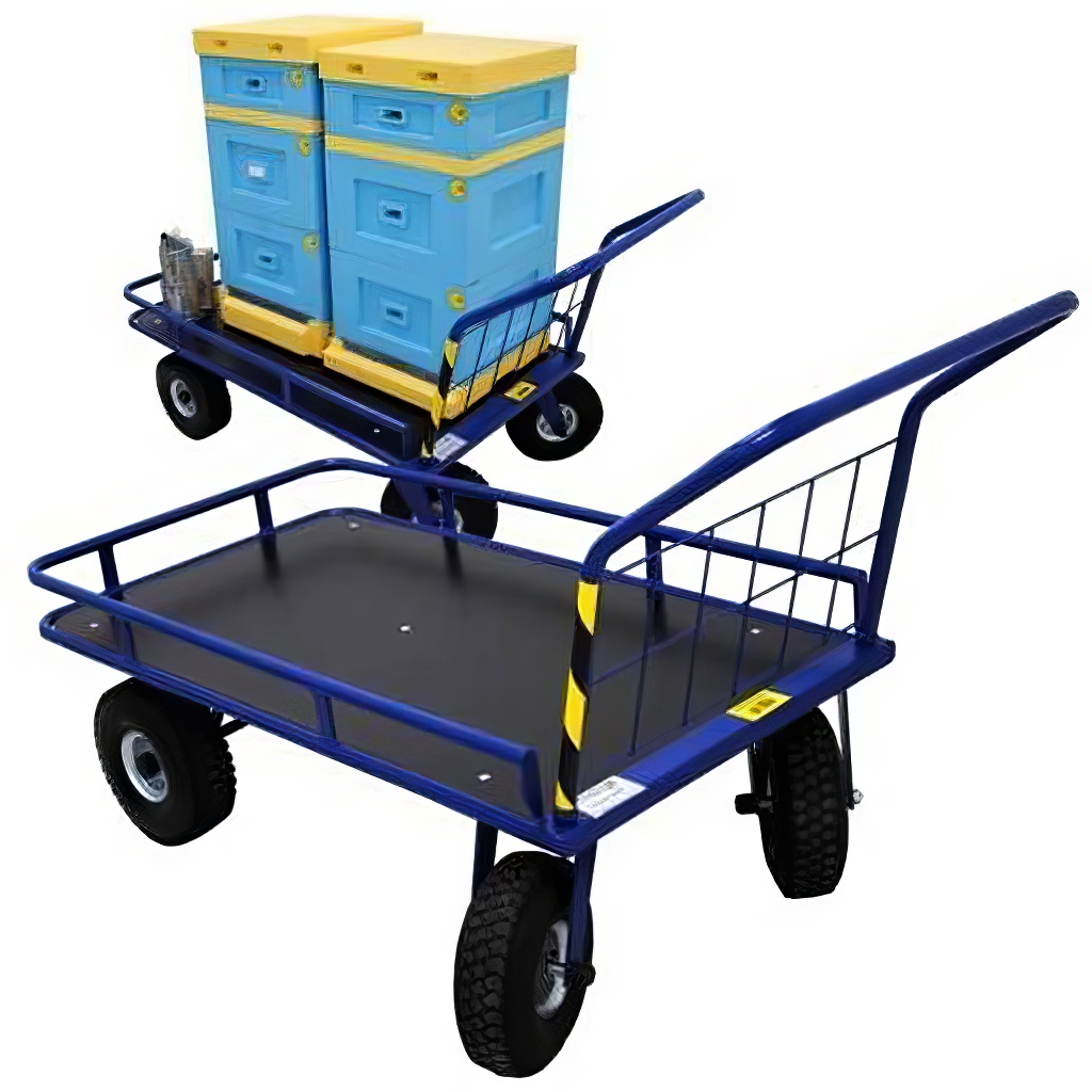Chariot d'apiculture à plateforme avec roulettes pivotantes